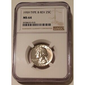 1959 Washington Quarter Type B Reverse Variety FS-901 MS64 NGC
